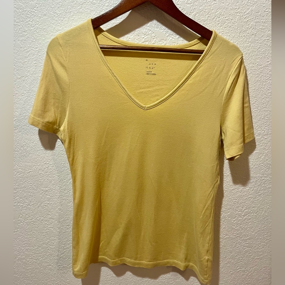 Yellow V-neck women’s top